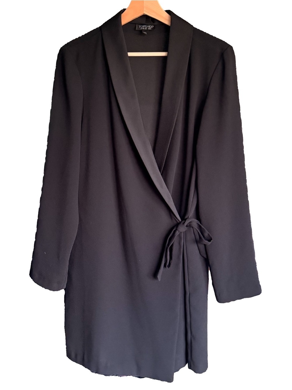 Topshop Black Wrap Style Blazer Mini Dress